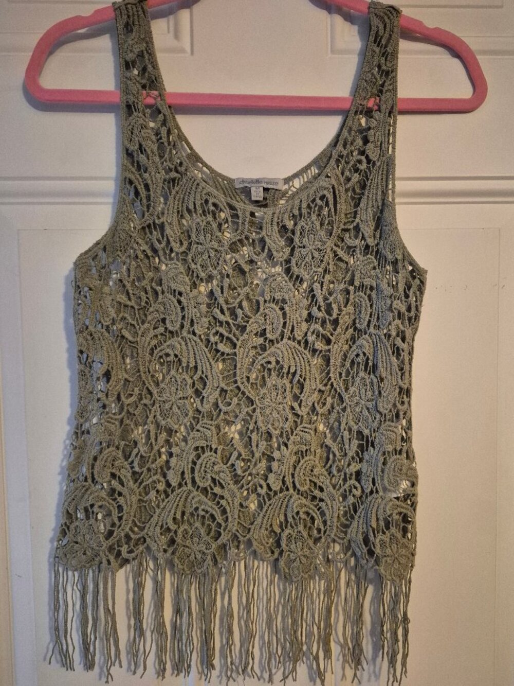 Boho Perfect Crochet Top. Size M. 100% Cotton. C.Russe